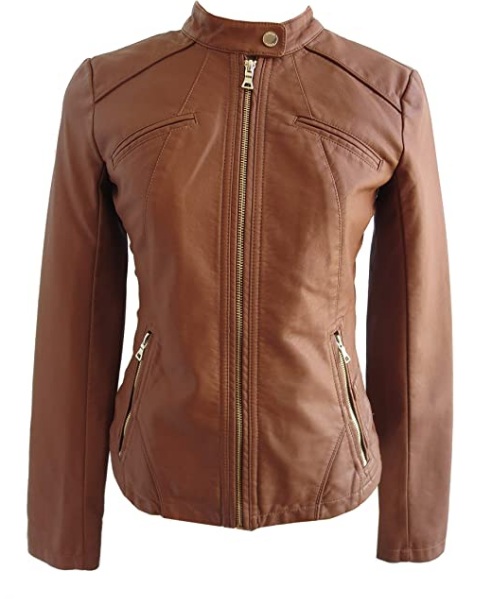 Guess Faux-Leather Moto Jacket For Women