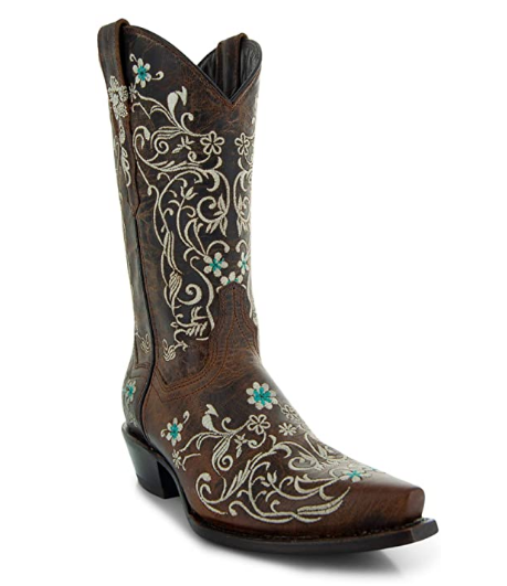 Women's Soto Cowgirl Boots Flower Embroidery